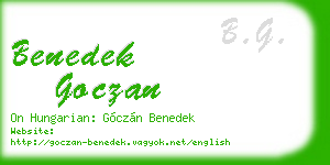 benedek goczan business card