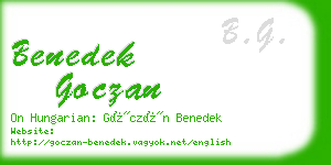 benedek goczan business card